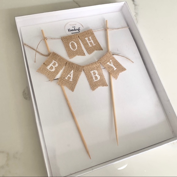 Oh Baby Cake Topper Burlap Banner - Picture 4 of 4